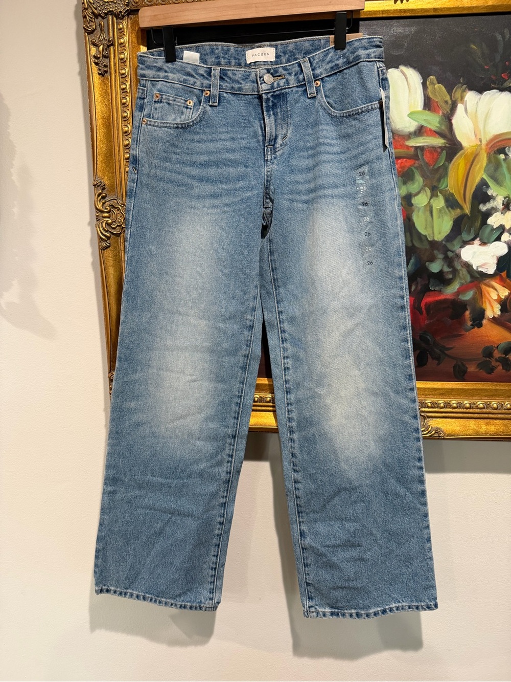 PacSun Men's Light Blue Relaxed Wide-Leg Jeans